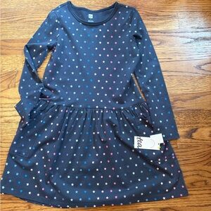 Tea Collection Navy Starry Kids Dress, NWT, size 7
